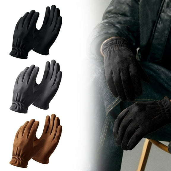 CoreLiving Winter Work Gloves Insulated & Wool Lined, Leather Palm with Grip, Thermal Cold Proof Gloves for Men in Snowy Outdoor Jobs