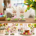 thumbnail image 1 of CoreLiving Wooden Bunny Standing Tabletop Ornament Rustic Easter Rabbit Sign Spring Farmhouse Home Decor Table Centerpiece for Mantel or Office, 1 of 9