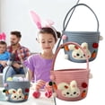 thumbnail image 1 of CoreLiving Woven Cotton Rope Easter Basket in Blue for Baby, Toddler, Boys, Girls, Easter Bunny Basket with Coordinating Gift Bags and Satin Ribbons for Easter Basket Stuffers, 1 of 7