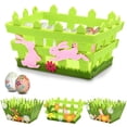 thumbnail image 1 of CoreLiving Woven Look Non-woven Fabric Basket Storage Bin for Easter Eggs Flowers Toys or Snacks Decorative Home Organizer Crate Perfect for Gift Giving and Spring Decorations, 1 of 9