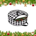 thumbnail image 1 of CoreLiving Wreath Storage Container and Bag, Christmas Wreath Storage Box, Handle and Upgrade Oxford Cloth for Holiday Decorations, Wreath Box Garland Storage Bag (24 x 7.1 Inch, Black White Plaid), 1 of 6