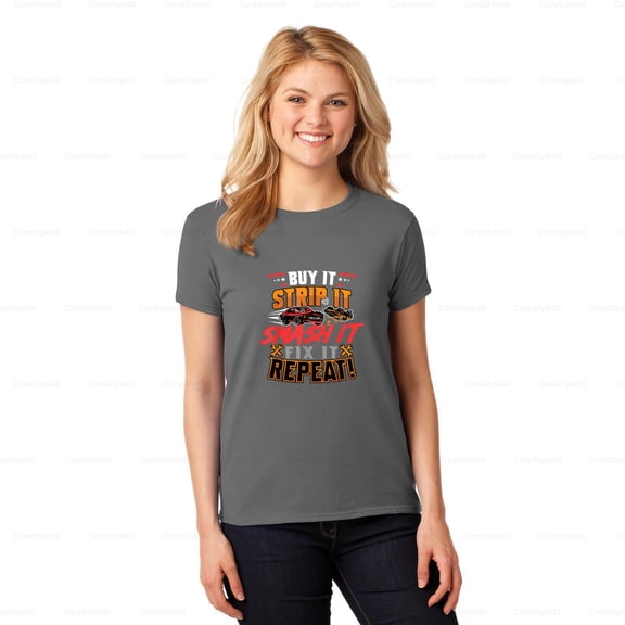 CoreStyle907 Buy It Strip It Smash It Fix It Repeat Demolition Derby Top, for Unisex, up to size 5XL.