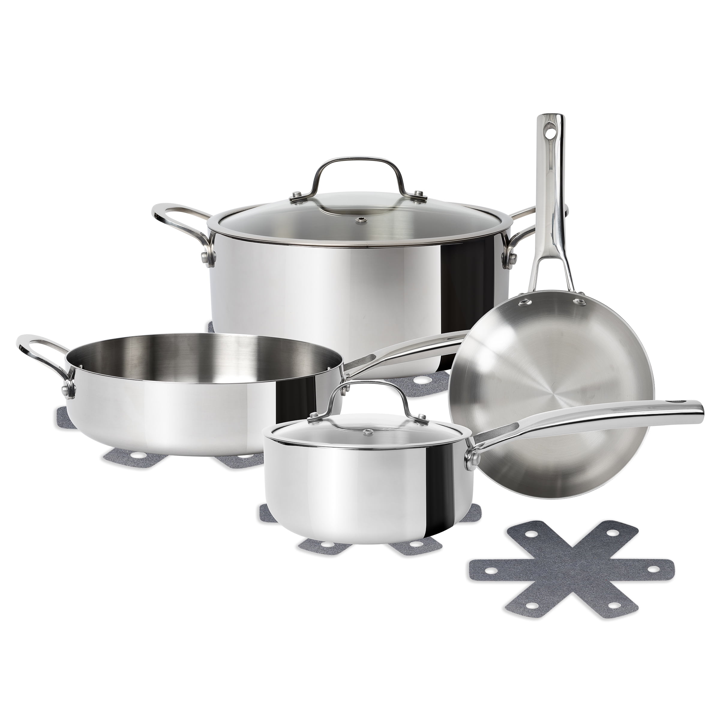 CoreClad 10-Piece Tri-Ply Stainless Steel Cookware Set, Induction