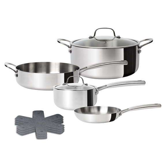 CoreClad 10-Piece Tri-Ply Stainless Steel Cookware Set, Induction Ready