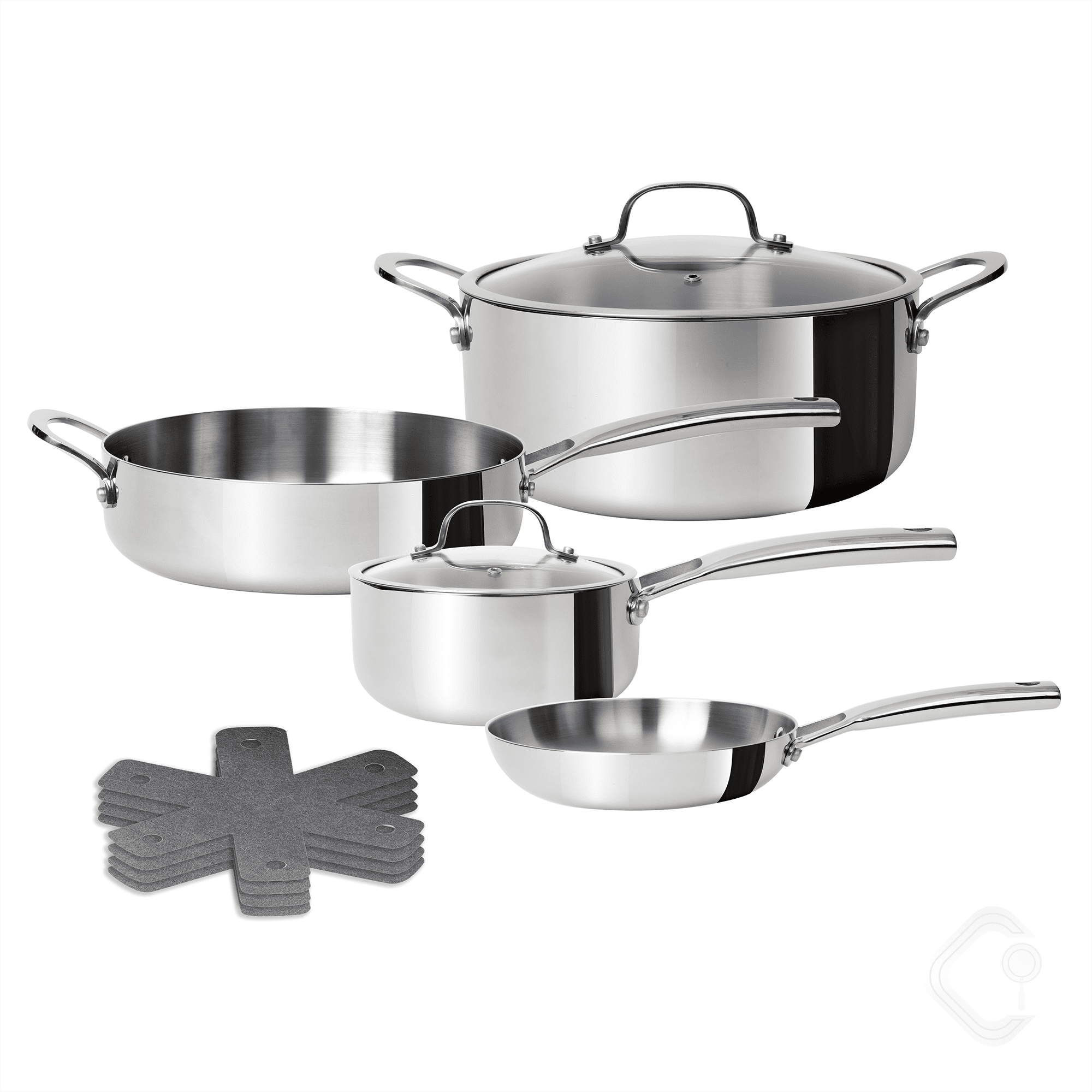 CoreClad 10-Piece Tri-Ply Stainless Steel Cookware Set with