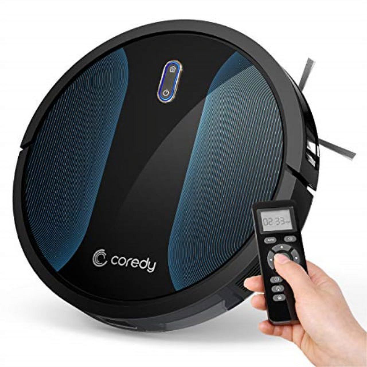 Coredy Robot Vacuum Cleaner, Fully Upgraded, Boundary Strip Supported, 360Â° Smart Sensor Protection, 1400pa Max Suction, Super Quiet, Self-Charge Robotic Vacuum, Cleans Pet Fur, Hard Floor to Carpet - image 1 of 9