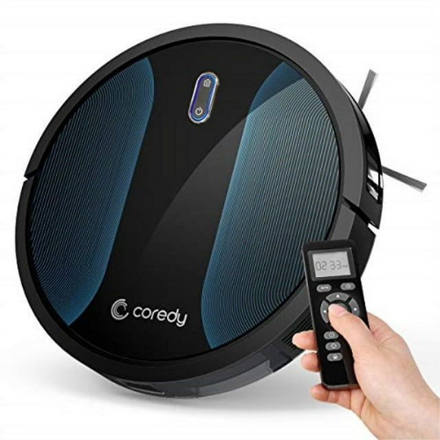 Coredy Robot Vacuum Cleaner, Fully Upgraded, Boundary Strip Supported, 360Â° Smart Sensor Protection, 1400pa Max Suction, Super Quiet, Self-Charge Robotic Vacuum, Cleans Pet Fur, Hard Floor to Carpet