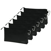 Coreflex 6 Pack Premium Tool Pouch Zipper Bag, Small Tool Bag, Multipurpose Storage pouch, 12 X 7 X 2 inches, All Black