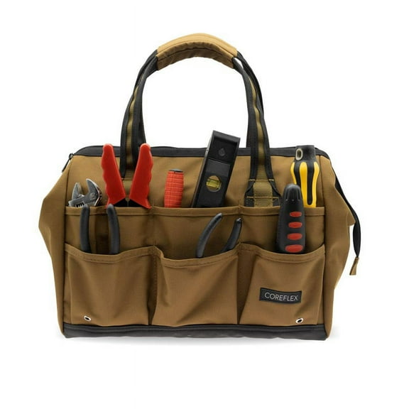 Coreflex Tool Bag, 14inch wide mouth multiple purpose bag for Plumbers, Electricians, Handymen