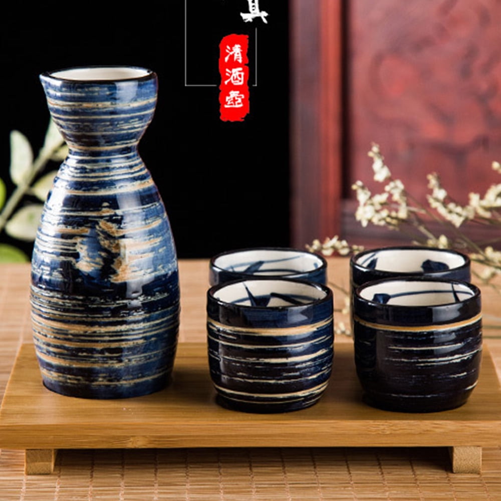 1LDK & NO COFFEE .blnk PLASTIC POT セット Corelife Traditional 5-Piece Sake Serving Set, Porcelain