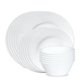Corelle Dazzling White 18-Piece Wide Rim Dinnerware Set (Service for 6)