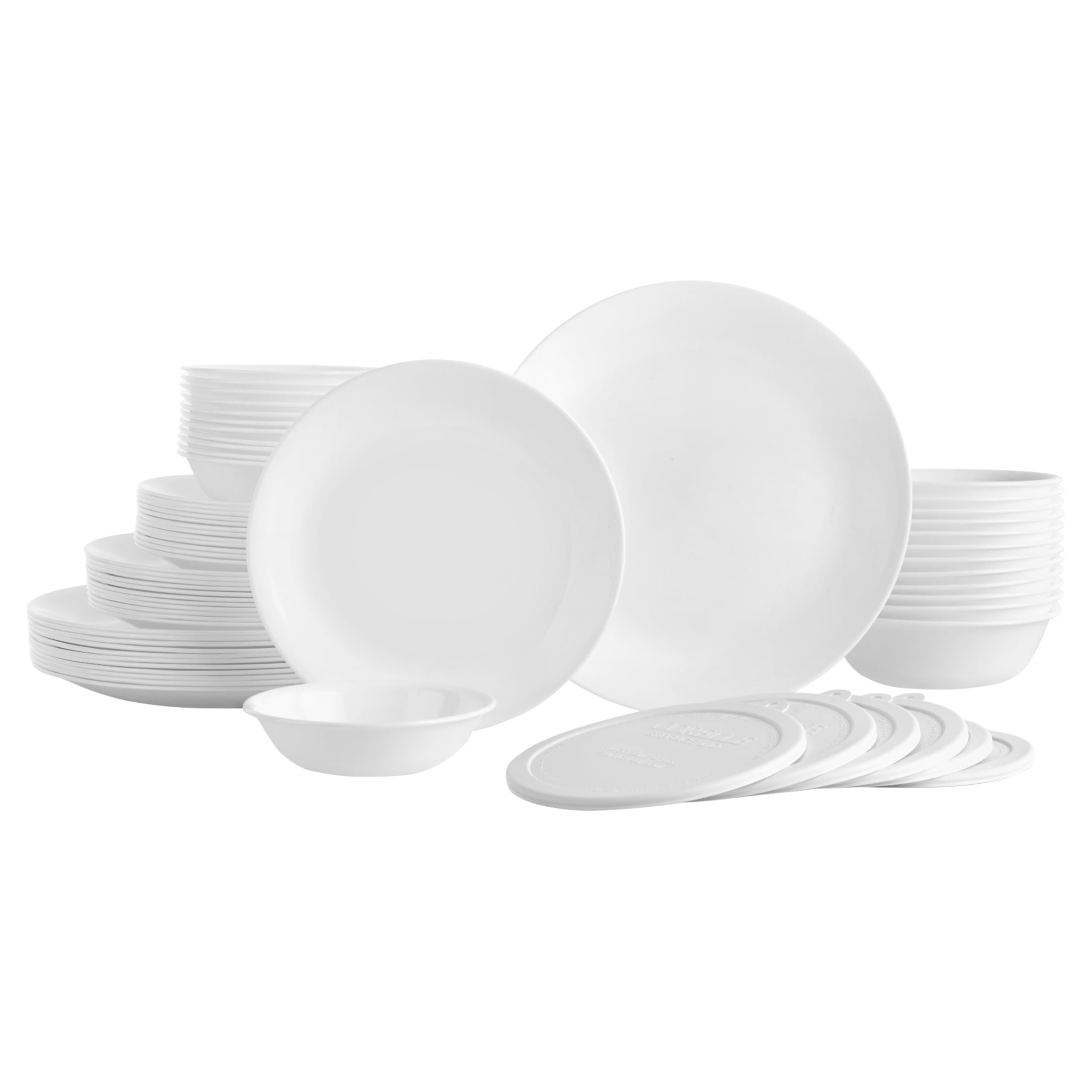 Corelle 66-Piece Winter Frost White Glass Dinnerware Set (Service for 12)