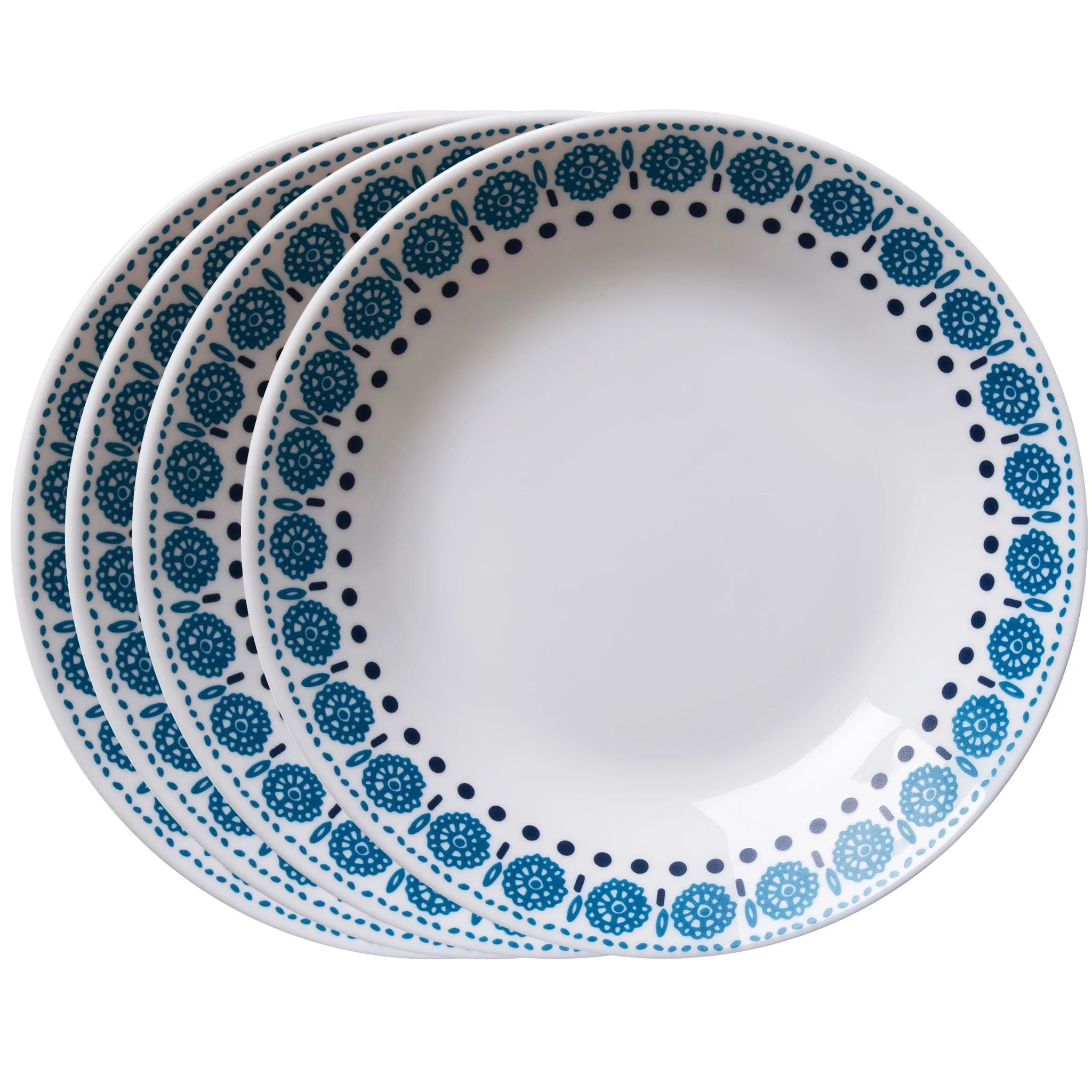 レユニオンコーレル Corelle 4-Piece Azure Medallion Classic Meal Bowls, 23 oz Service