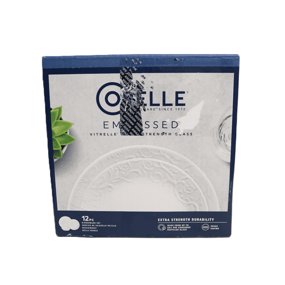 Corelle Bella Faenza 12 piece Dinnerware Set - White