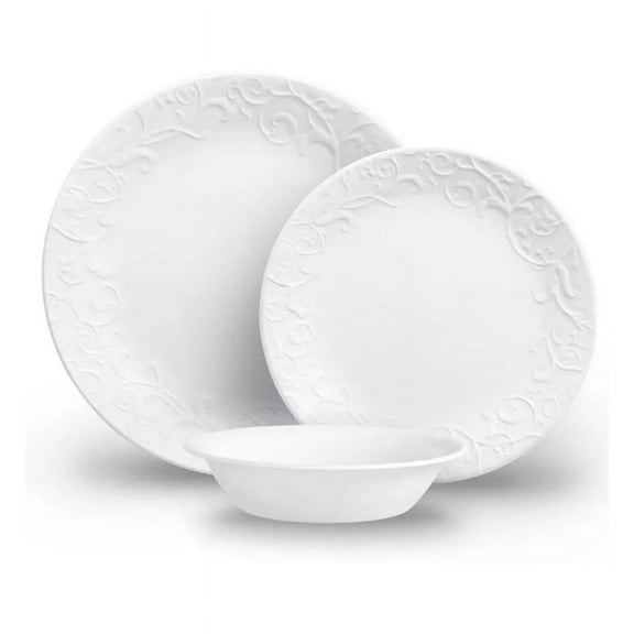 Corelle Bella Faenza 18-Piece Embossed Glass Dinnerware Set (Service for 6)