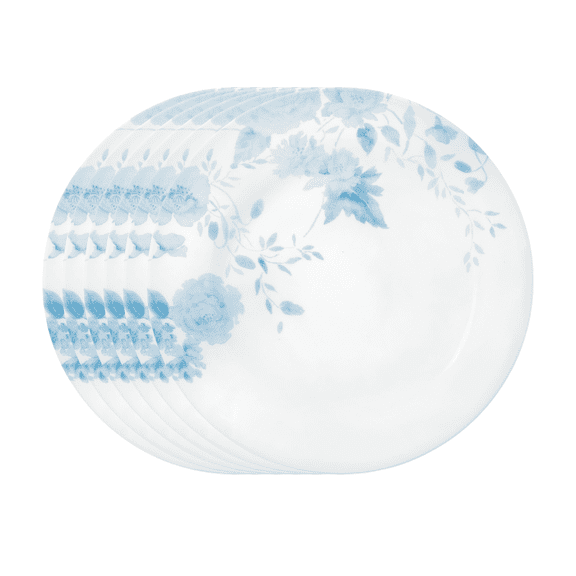 Corelle Blue Bouquet 8.5" Glass Lunch Plate (Set of 6)