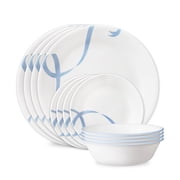 Corelle Blue Ribbons 12-Piece Glass Dinnerware Set (Service for 4)