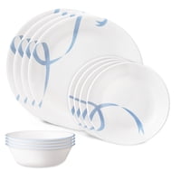 12-Piece Corelle Blue Ribbons Glass Dinnerware Set only