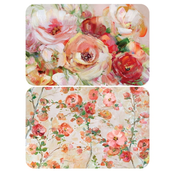 Corelle Blush Floral Reversible Plastic Placemat - Multicolor, 17" x 11"