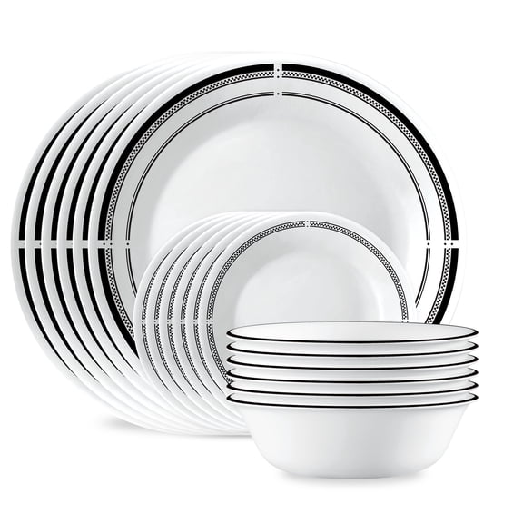 Corelle Brasserie 18-Piece Glass Dinnerware Set (Service for 6)