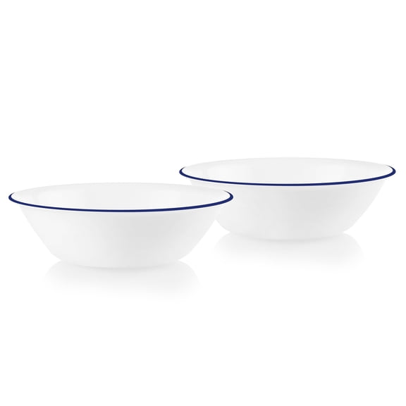 Corelle Brilliant Blue Banded 64 oz Glass Serving Bowl (Set of 2)