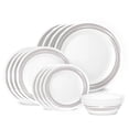 thumbnail image 1 of Corelle Brushed Silver 16-Piece Glass Dinnerware Set (Service for 4), 1 of 8