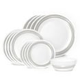 thumbnail image 1 of Corelle Brushed Silver 16-Piece Glass Dinnerware Set (Service for 4), 1 of 7