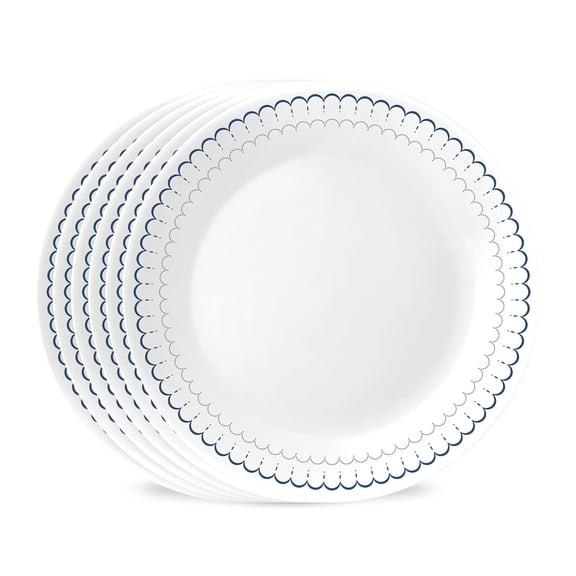 Corelle Caspian Lace 10.25" Glass Dinner Plate (Set of 6)