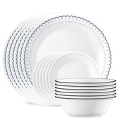 Corelle Caspian Lace 18-Piece Glass Dinnerware Set