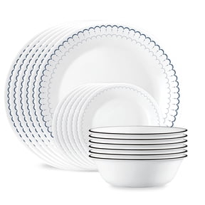 Corelle Caspian Lace 18-Piece Glass Dinnerware Set