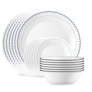 Corelle Caspian Lace 18-Piece Glass Dinnerware Set