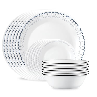 Corelle Caspian Lace 18-Piece Glass Dinnerware Set