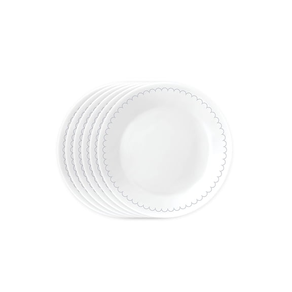 Corelle Caspian Lace 6.75" Glass Appetizer Plate (Set of 6)