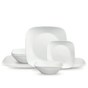 Corelle Pure White Square 12-Piece Glass Dinnerware Set (Service for 4)