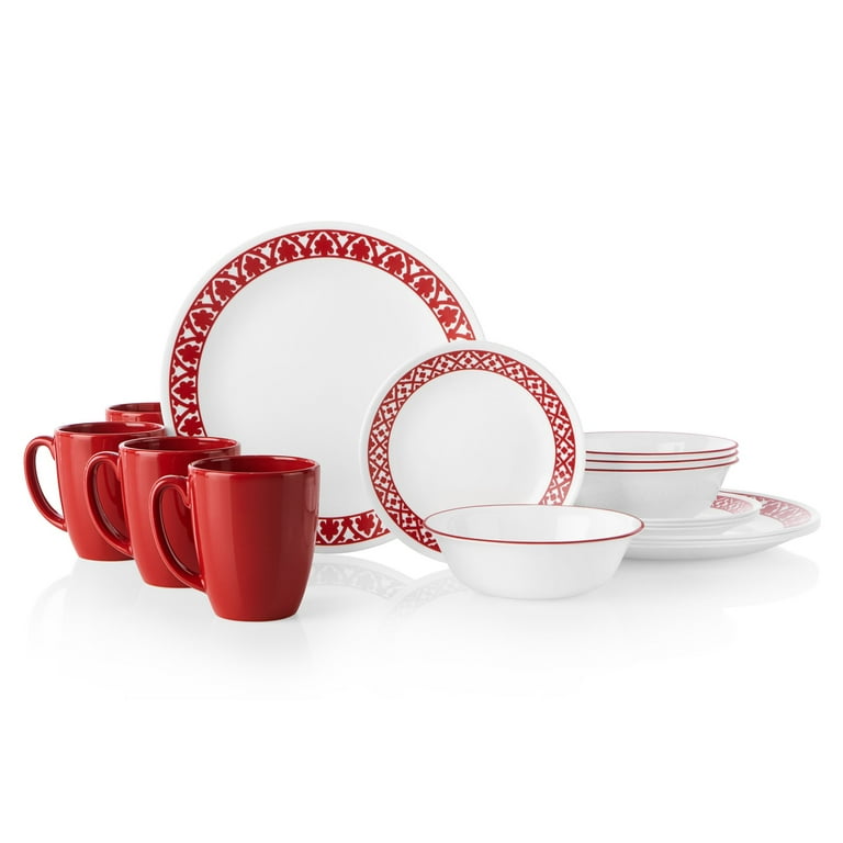 Corelle Classic Venetian Evening Red 16pc Set Walmart