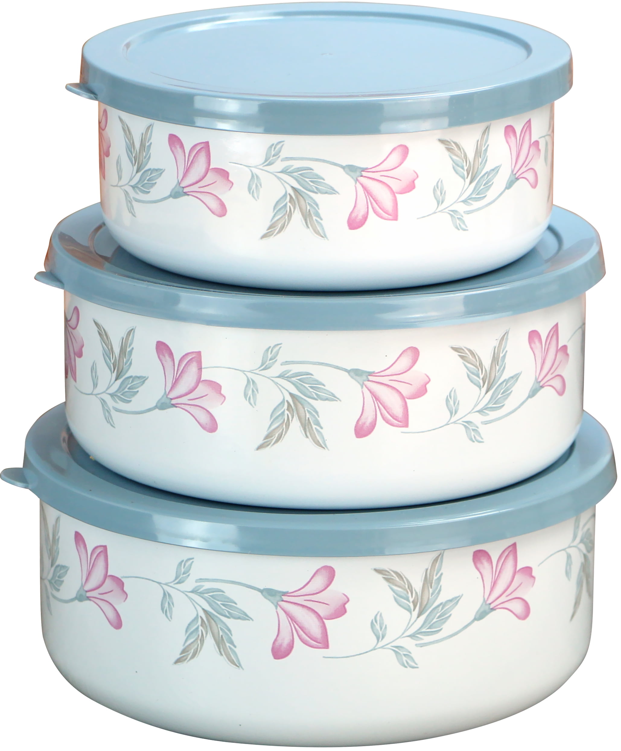 Corelle Coordinates 6-Piece Enamel on Steel Bowl Set, Pink Trio
