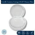 thumbnail image 1 of Corelle Country Cottage Dinner Plates 10.25", Vitrelle Glass (Set of 12), 1 of 5
