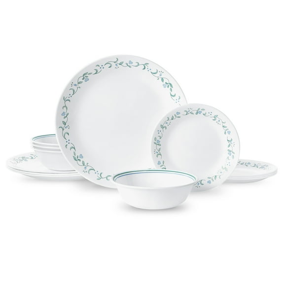 Corelle Country Cottage 12-Piece Glass Dinnerware Set (Service for 4)