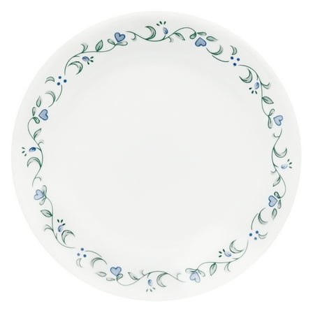 Corelle Country Cottage, White and Green Round Lunch Plate, 8.5"
