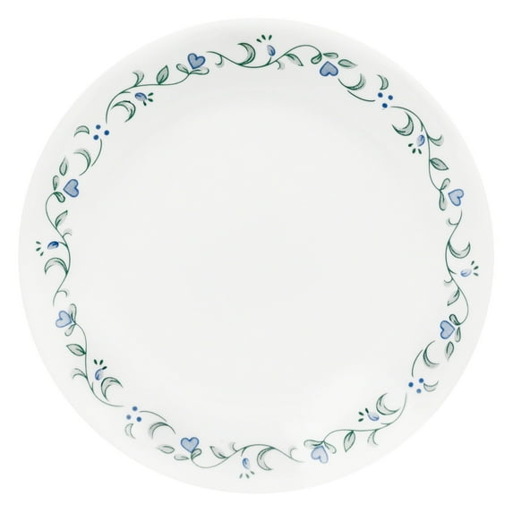 Corelle Country Cottage, White and Green Round Lunch Plate, 8.5"