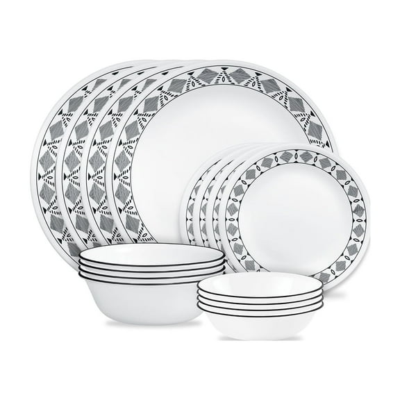 Corelle Cusco 16-Piece Glass Dinnerware Set (Service for 4)