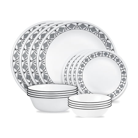 Corelle Cusco 16-Piece Glass Dinnerware Set (Service for 4)