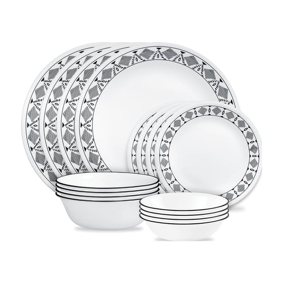 Corelle Cusco 16-Piece Glass Dinnerware Set (Service for 4)