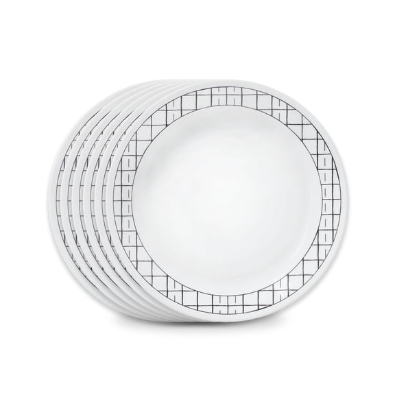 Corelle Delicate Grid 8.5" Glass Salad Plate (Set of 6)