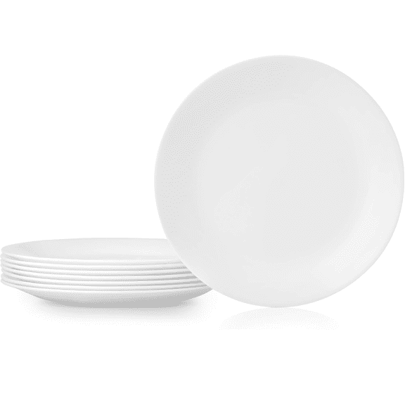 Corelle Dinner Plates, 8-Piece, Winter Frost White