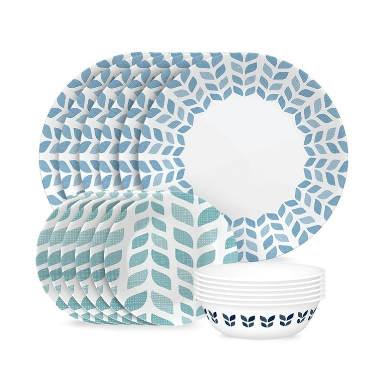 Corelle Northern Pines 18 Piece Glass Dinnerware Set Service for 6