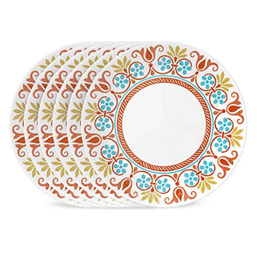 Corelle Global Collection Vitrelle Dinner Plates Set, Triple Layer Recycled Glass, Lightweight