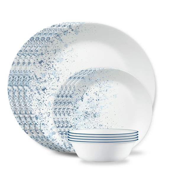 Corelle Indigo Speckle 12-Piece Glass Dinnerware Set (Service for