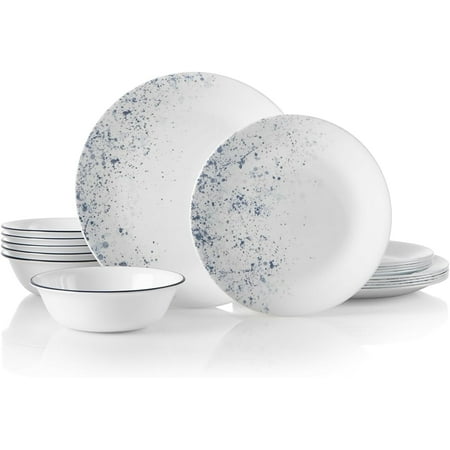 Corelle Indigo Speckle 18-Piece Glass Dinnerware Set (Service for 6)