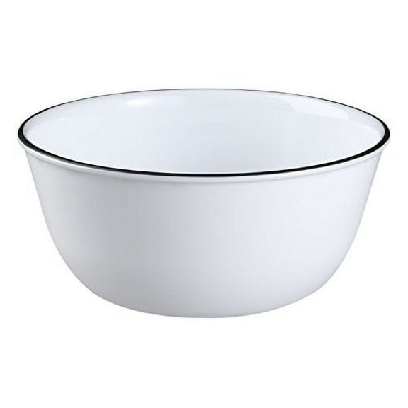 Corelle Livingware 28-Ounce Super Soup/Cereal Bowl, Classic Café Black Rim (3 Bowls)